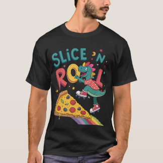 T-shirt rouler dans la pizza pour dinasour