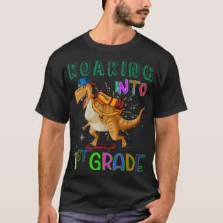 T-shirt Rouler dans le Dinosaure de patinage de 1re année 