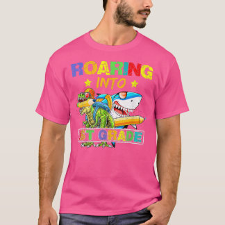 T-shirt Rouler en 1ère année Dinosaur Requin Retour à Sc