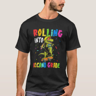 T-shirt Rouler En Deuxième Année T Rex Dinosaur Garçons Re