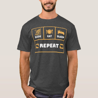 T-shirt Rouler Manger Dormir et Répéter vintage