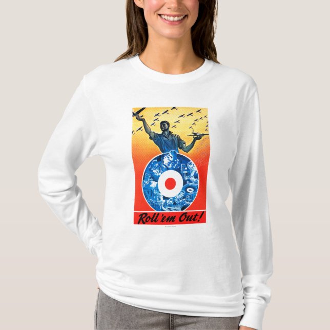 T-shirt Roulez-les corps d'aviation canadien royal (Devant)