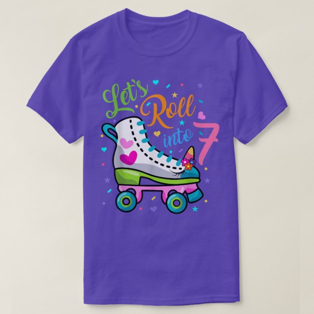 T-shirt Roulons à 7 ans 7e anniversaire Patinage (Design devant)