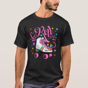 T-shirt Roulons en 3ème Anniversaire Unicorn Roller Skate