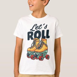 T-shirt Roulons Rouleau Patinage Patinage Retro Vinta
