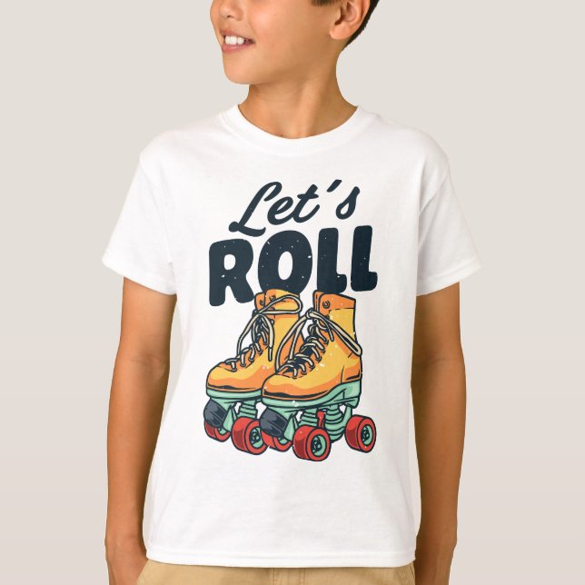 T-shirt Roulons Rouleau Patinage Patinage Retro Vinta (Devant)