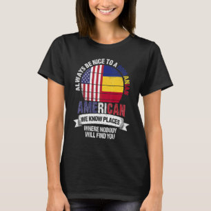 T-shirt Roumain Américain Nous connaissons des endroits où