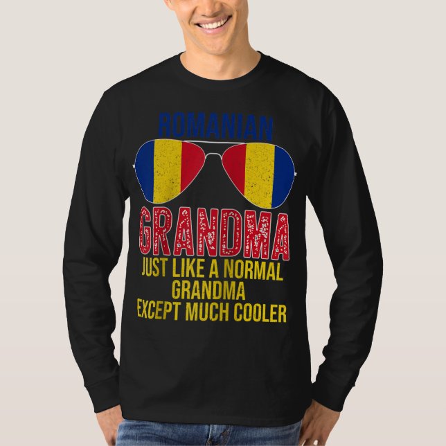 T-shirt Roumain grand-mère Roumanie Drapeau lunettes de so (Devant)