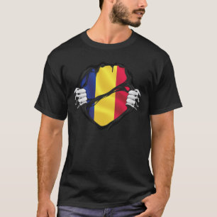 T-shirt Roumanie Drapeau à racines pures Noir