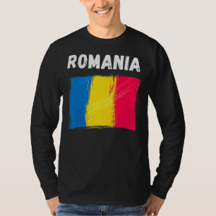 T-shirt Roumanie Drapeau de vacances Grunge Vintage Drapea