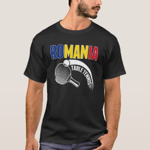 T-shirt Roumanie Table Tennis Support Roumain Ping Pong T