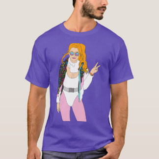 T-shirt rousse ski fille ski vintage ski complet lunettes
