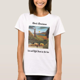 T-shirt Rousseau Seine et Tour Eiffel au coucher du soleil