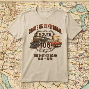 T-shirt Route 66 Centenaire 100 Ans de Liberté Vintage