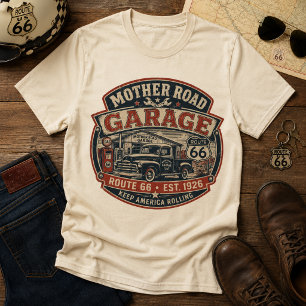 T-shirt Route 66 Mère Route Garage Vintage