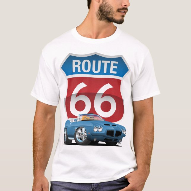 T-shirt Route 66 Nostalgie De Voiture Classique (Devant)