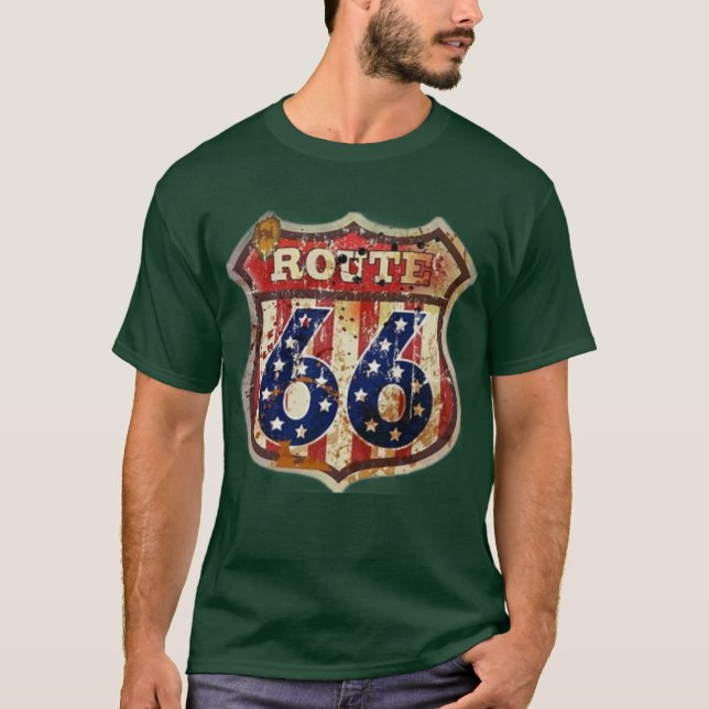 T-shirt Route 66 patinée (Devant)