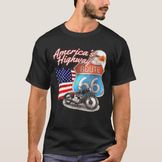 T-shirt Route 66 - Route de l'Amérique Voyage routier USA