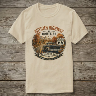 T-shirt Route 66 Vintage d'Automne