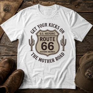 T-shirt Route 66 vintage La route mère Voyage dans le dése