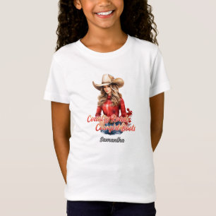 T-Shirt Route de campagne bottes de cowgirl beauté blonde 