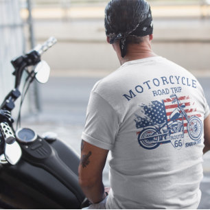 T-shirt Route de moto Route 66 Sturgis ou Bust