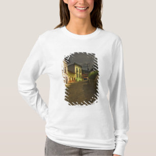 T-shirt Route de pavé rond et bâtiments jaunes au Mexiqu