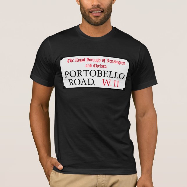 T-shirt Route de Portobello, plaque de rue de Londres (Devant)