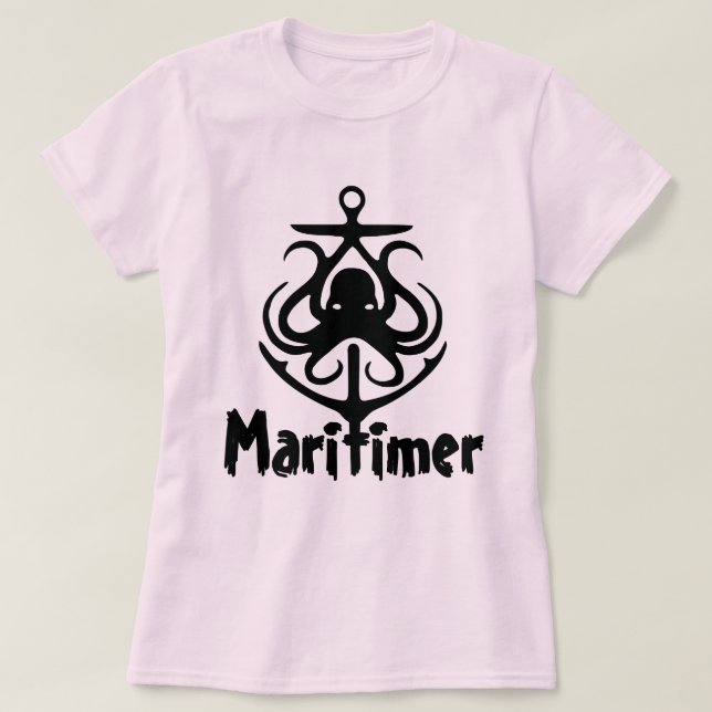 T-shirt Route du phare nautique Maritimer Ancre pieuvre (Design devant)