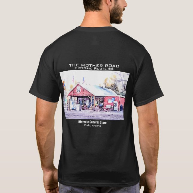 T-shirt Route historique 66 Arizona General Store Watercol (Dos)