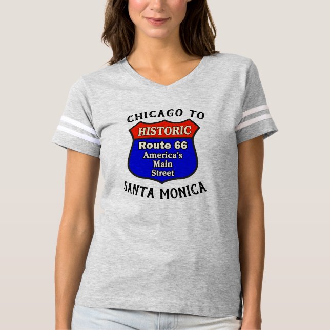 T-shirt Route historique 66 Chicago - Père Noël Monica (Devant)