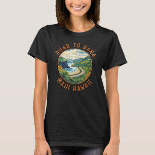 T-shirt Route vers Hana Maui Hawaii Circle en détresse rét