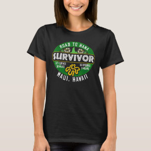 T-shirt Route vers Hana Survivor Curvy Palm Maui Hawaii