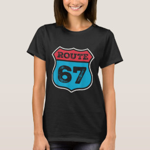 T-shirt Route Vintage 67 Six Seven Mème 67e Anniversaire 8