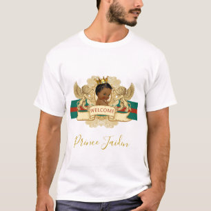T-shirt Royal African Prince Green & Red Baby shower