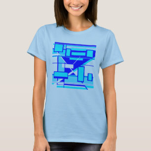 T-shirt Royal Bleu Bleu Géométrique Abstrait MCM Look