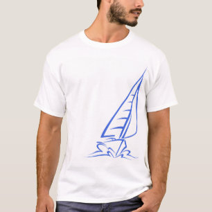 T-shirt Royal Blue and White Sailing; voilier
