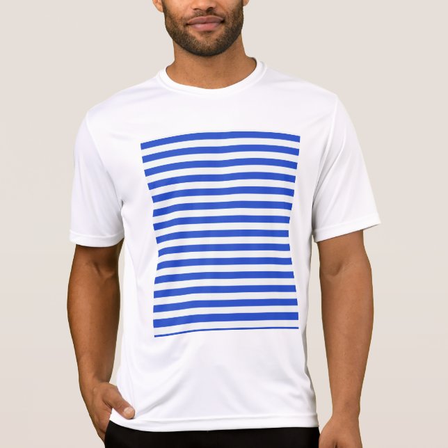 T-shirt Royal Blue Combination Stripes par Shirley Taylor (Devant)