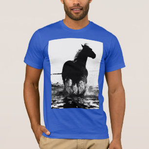 T-shirt Royal Blue Modèle Runse Horse Modern Pop Art
