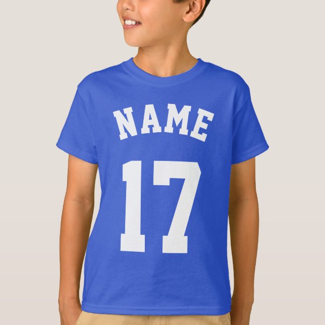 T-shirt Royal Blue & White Kids | Sports Jersey Design (Devant)