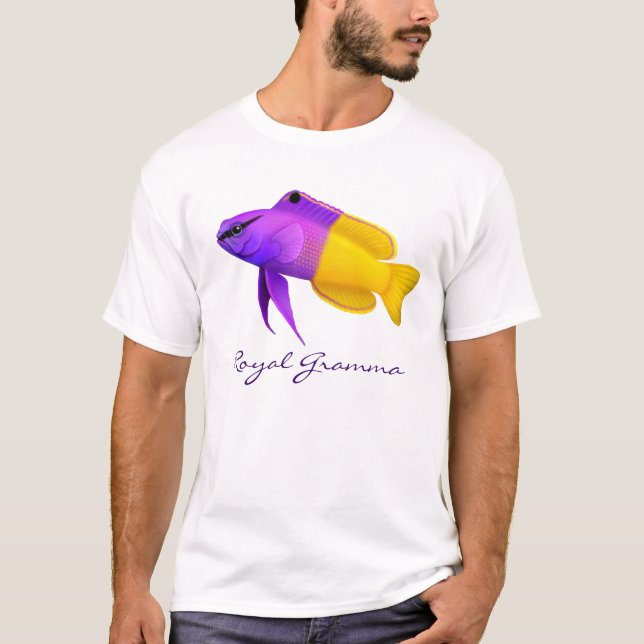T-shirt royal de poissons de récif de Gramma (Devant)