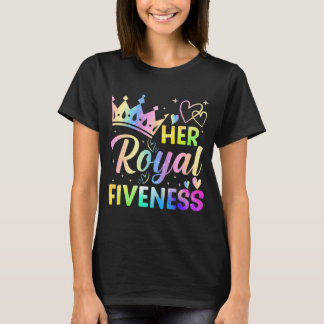 T-shirt Royal Fiveness 5e anniversaire 5 ans pour filles