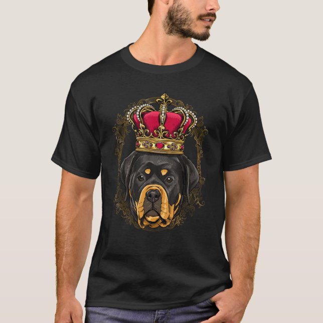 T-shirt Royal Rottweiler King Queen Princess Rottie Pet Do (Devant)