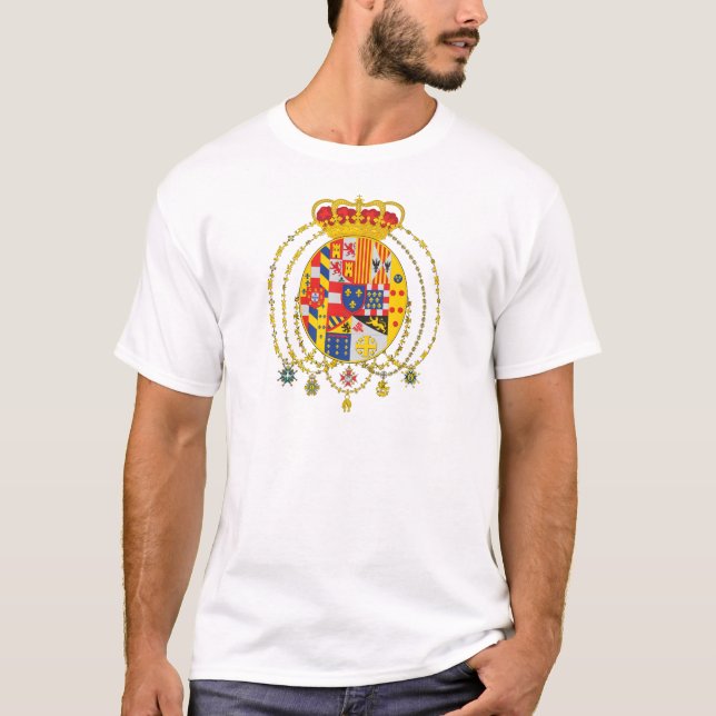 T-shirt Royaume du manteau de deux Sicilies des bras (Devant)