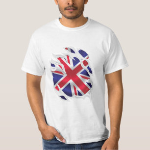 T-shirt Royaume-Uni sous le drapeau de la peau