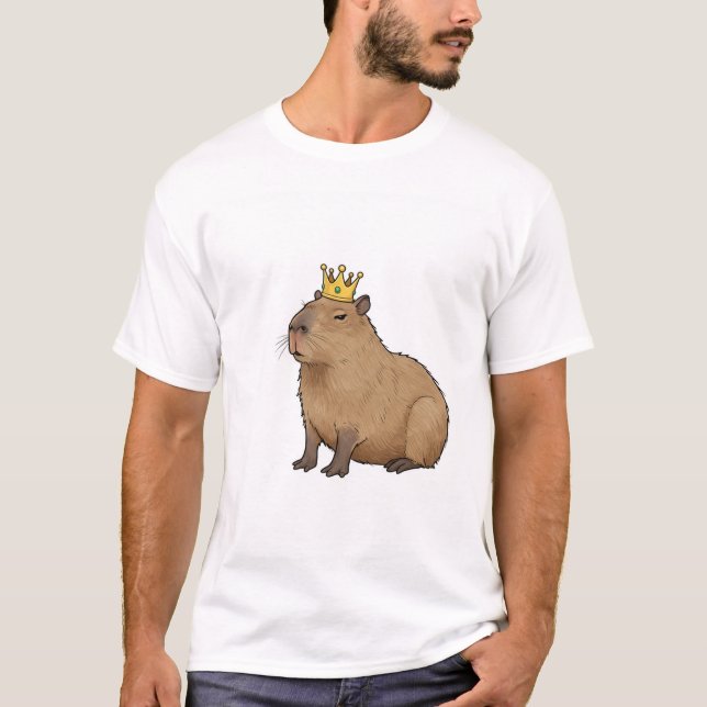 T-shirt Royauté du Capybara : Le Roi de la Détente. (Devant)