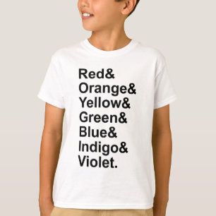 T-shirt ROYGBIV Rouge Orange Jaune Vert Bleu Indigo Violet