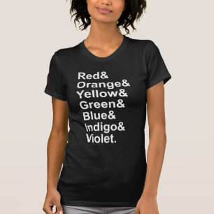 T-shirt ROYGBIV Rouge Orange Jaune Vert Bleu Indigo Violet