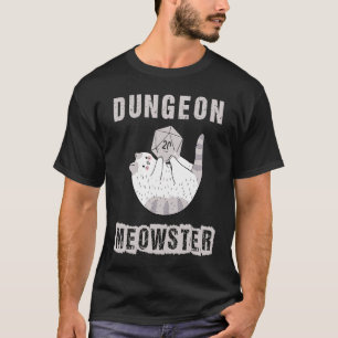 T-shirt RPG Dice D20 Polyèdre de Nerdy Dungeon Meowste