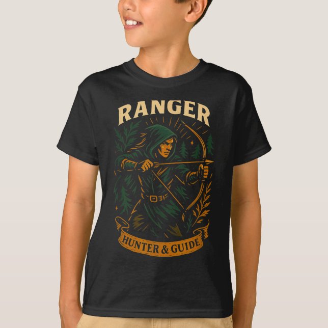 T-shirt Rpg Gamer Ranger D20 Dice Nerdy Geek Hommes Femmes (Devant)